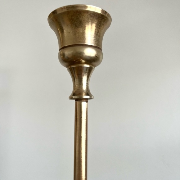 Bugle style brass candlestick trumpet horn set of 3 - Picture 4 of 7